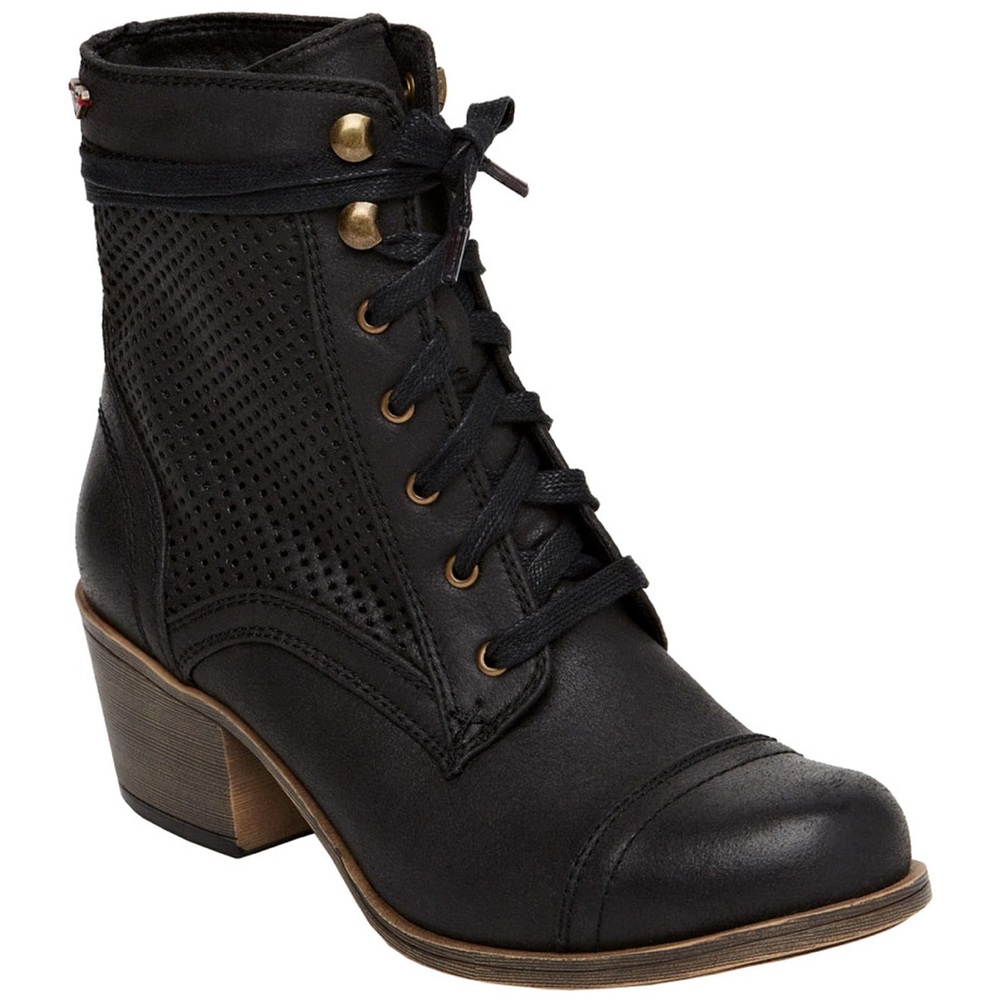 Roxy Newton Combat Lace Up Boot 7 Cut Out Casual Boho Punk Grunge Festival
